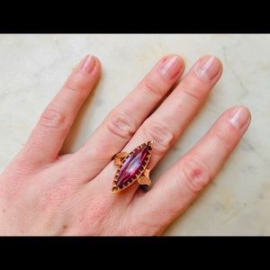 Vintage 14K Gold Ring with Large Alexandrite